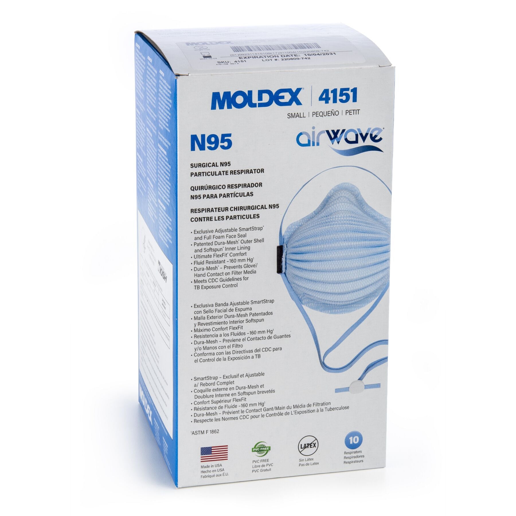 Moldex 4150 Airwave (Medium/Large) NIOSH N95 Healthcare Respirator Mask
